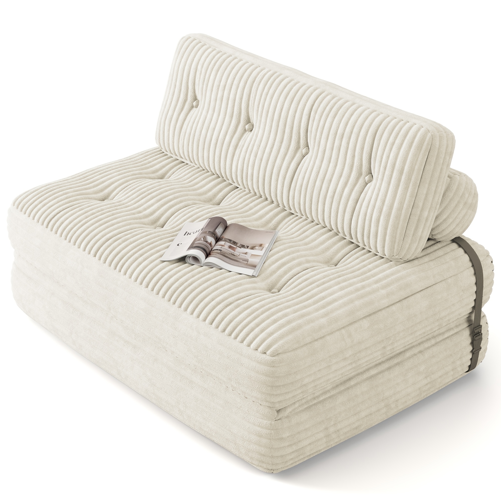 Image of 2-in-1 Double Sofa, Bean Bag Sofa, Features Non-slip Base Pads, Vacuum-compressed, No , Ideal For Living Rooms And Relaxation Areas, Or Birthday Gift