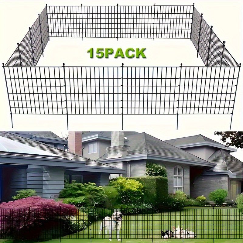 

5/10/15/pack 31in(h) No Digging Garden Fence Outdoor Yard Decoration, Animal Barrier Fence Rust-proof Metal Wire Panel Suitable For Dogs, Rabbits And Patio Temporary Ground Stakes