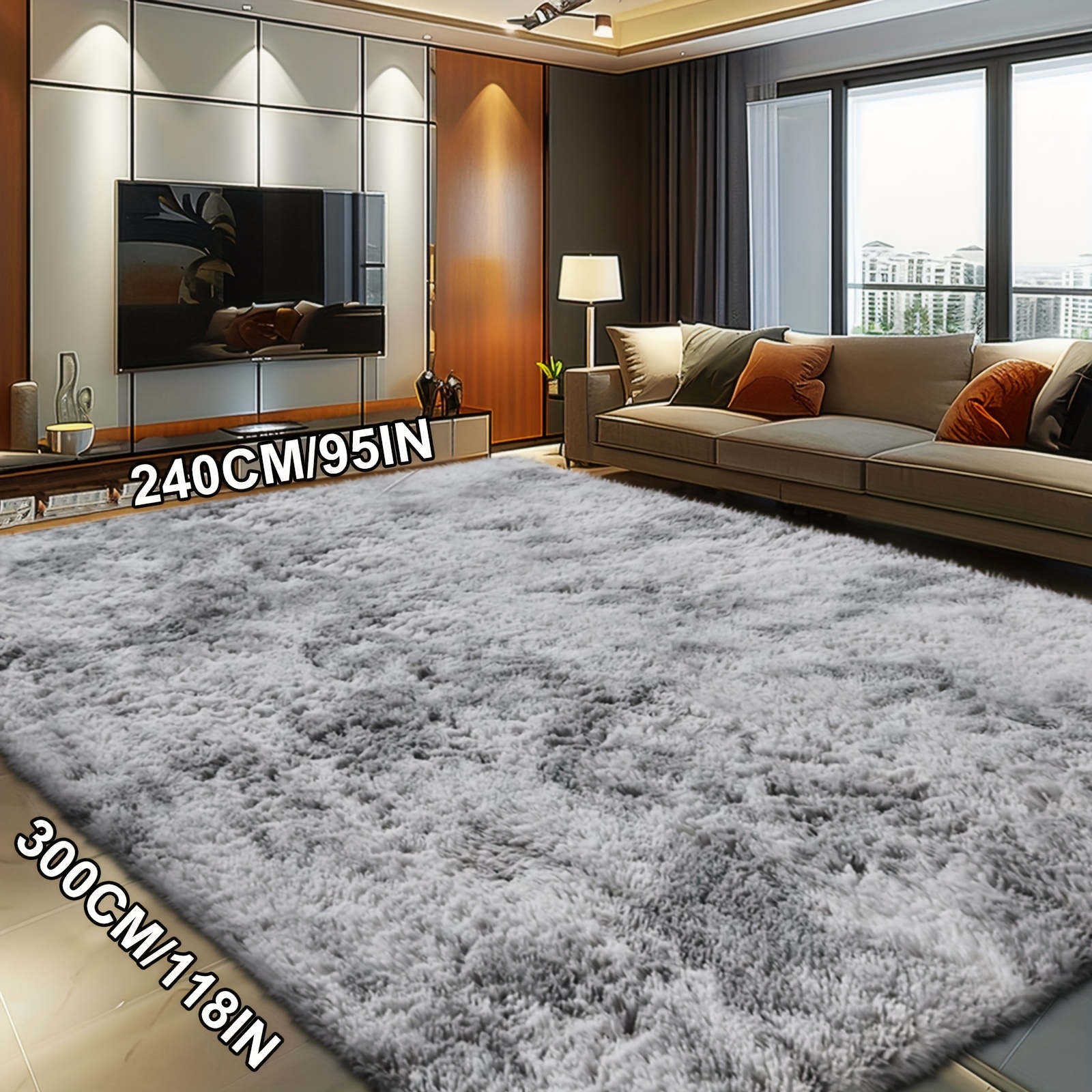 item picture 1pc fluffy soft rug luxury indoor carpet multiple colors and sizes   suitable for living room bedroom living room non slip area rug home decoration