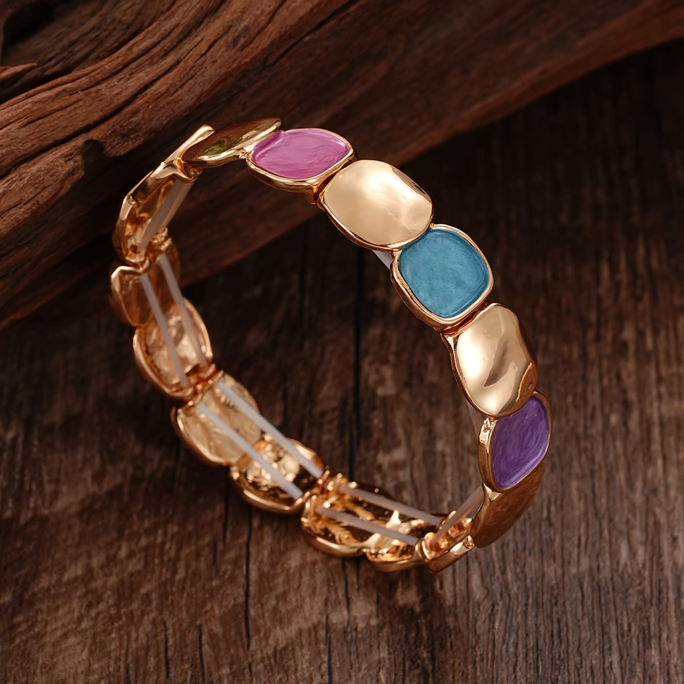 Vintage Geometric Square Bangle Bracelet for Women