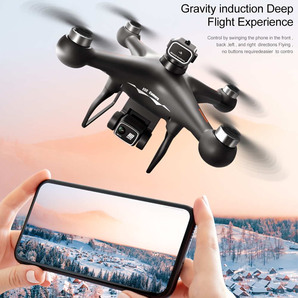 Drone With Flow Positioning, Intelligent Obstacle Avoidance, Dual Adjustable HD Cameras, Long-Lasting Brushless Motor, 12-15 Min Flight Time, Compact Black Quadcopter - Perfect For Adults As A Toy Or Gift