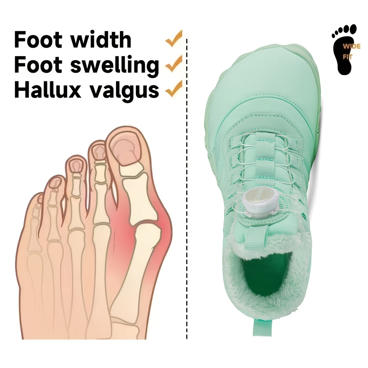 Women's Plus-Size Wide Toe Hiking Boots with High Cushion