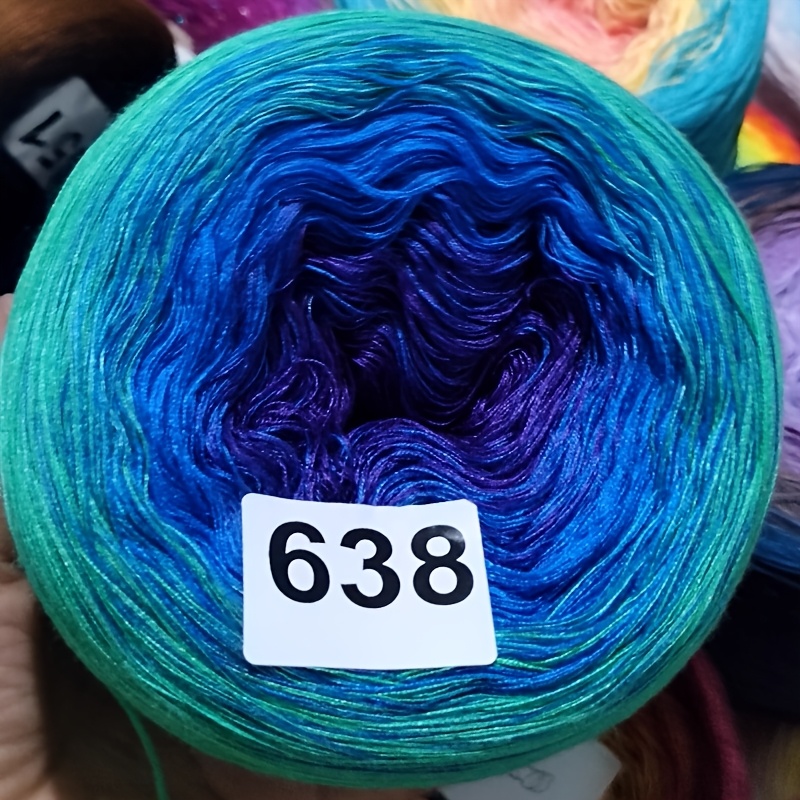 300g Gradient Cake Thread Scarf Shawl Long Section Dyed Spliced Knitted