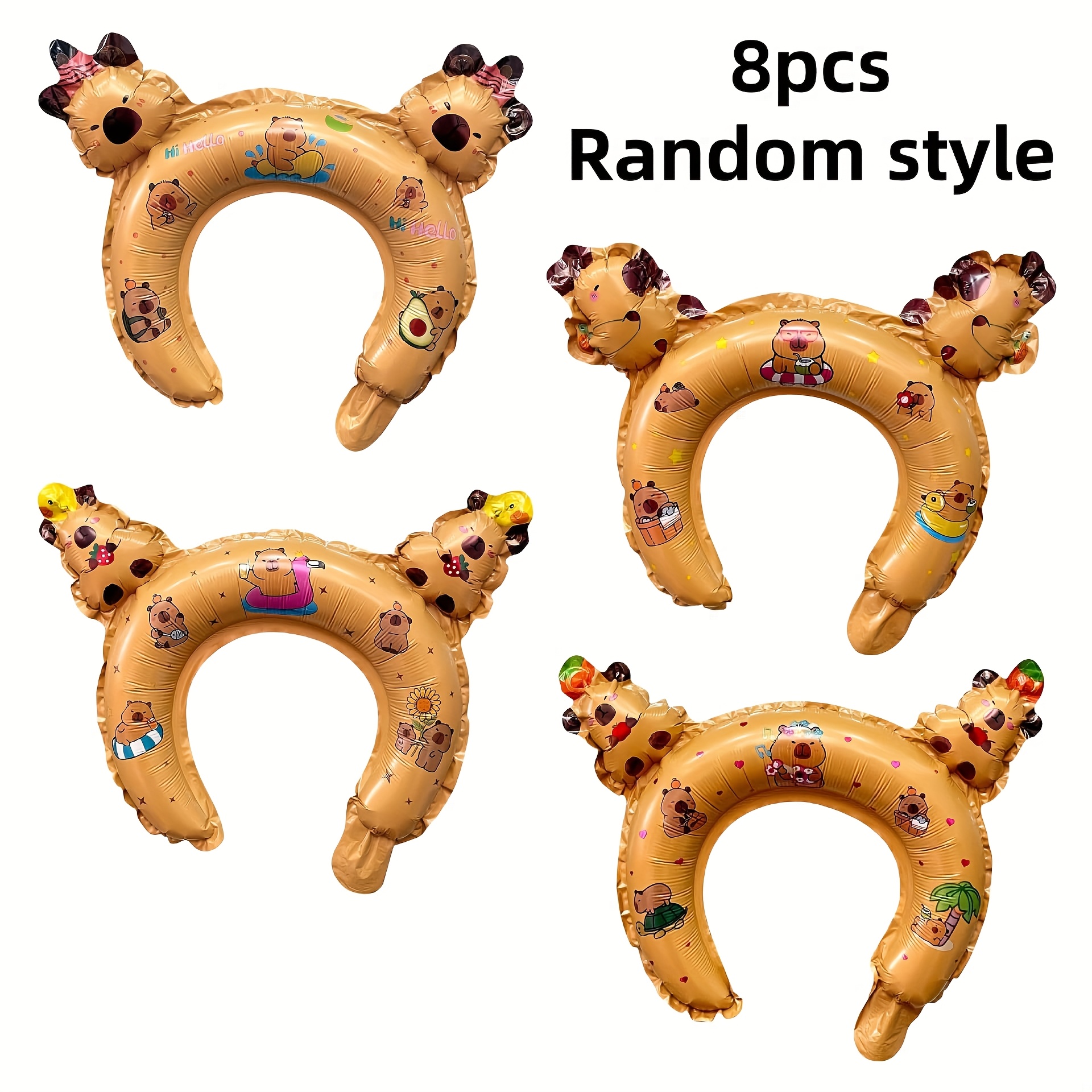 Image of Capybara Aluminum Foil Balloon Headband (random Styles) Capybara Hair Clips, Birthday Party Gifts, Event Giveaways, Photo Booth Props