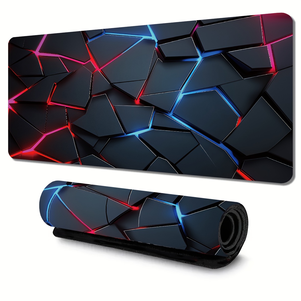 

Extra Large Gaming Mouse Pad With Red And Blue Gradient Design – Non-slip Rubber Base, Precision , Desk Mat For And Office, Compatible With Keyboard, Polyester Rectangular Shape, 90x40cm