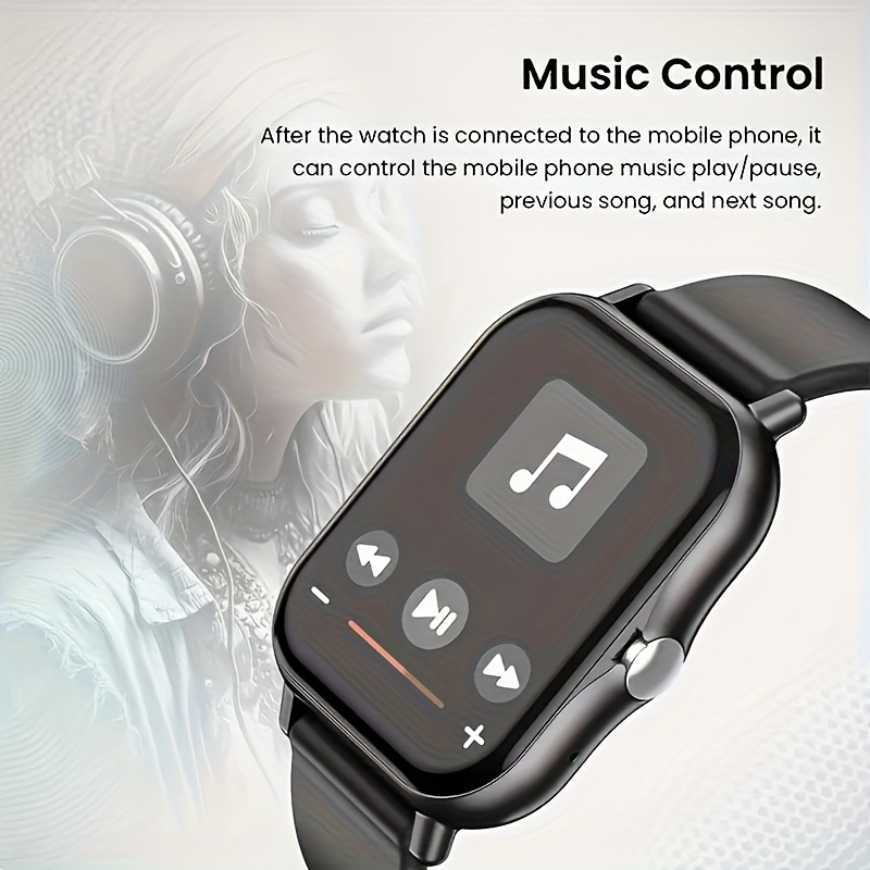 Montre Connectée 1,83 Pouces pour Femmes/Hommes, Plus de 100 Modes Sportifs, Compatible Android et IOS, Montre Légère, Écran Tactile Fluide, Bracelet en Silicone, Compagnon d'Exercice, Surveillance de la Santé/Notifications/Compteur de Pas/Calories/Activité, Appareil Connecté Moderne, Traqueur