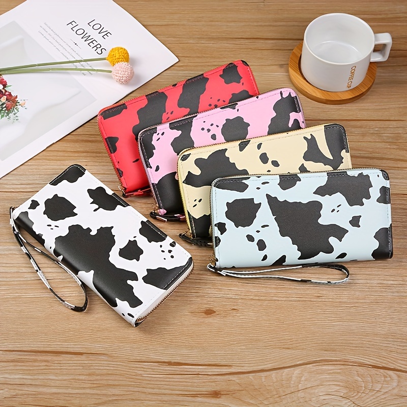 

1pc Cow Pattern Credit Card Holder, Fashion Large Capacity Coin Purse, Women's Casual Card Case & Wallet