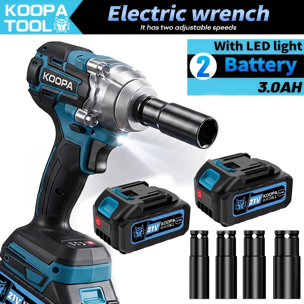 Image of Koopa Tool 1/2 Inch High-performance Brushless Lithium Battery Impact Wrench Socket Set Auto Repair Home Construction Multi-functional Electric Wrench