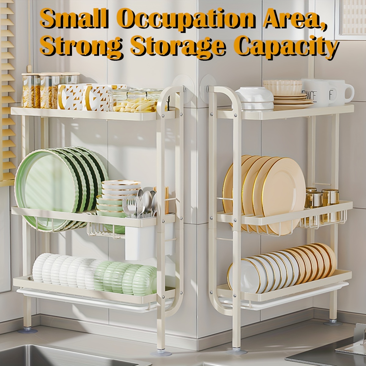 1pc metal dish rack tier wall mounted kitchen shelf easy Temu