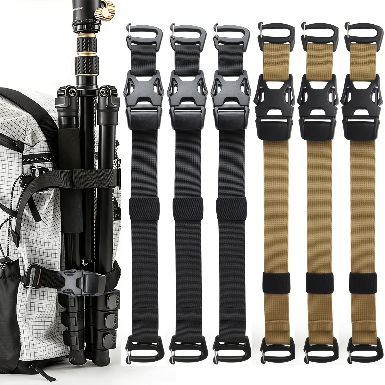 6pcs Tactical Molle System Backpack Straps and Buckles Set