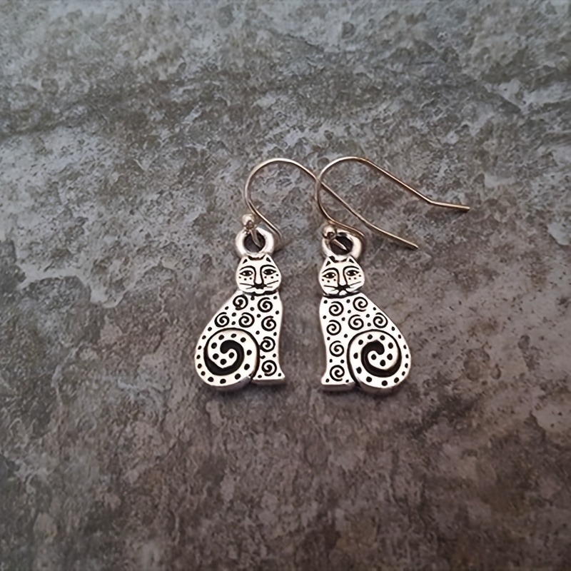 Vintage Dangling Cat Ear Earrings for Women