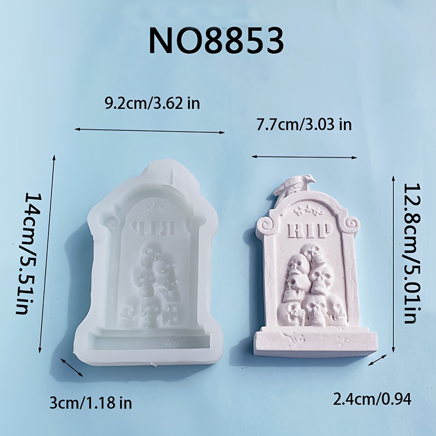 molde de silicona para   de calavera, decoración para   de halloween, arreglo de   de escritorio, molde de adorno de cruz,   para resina epoxi, vela  ,  , cemento, arcilla   y   materiales para hacer adornos   de halloween