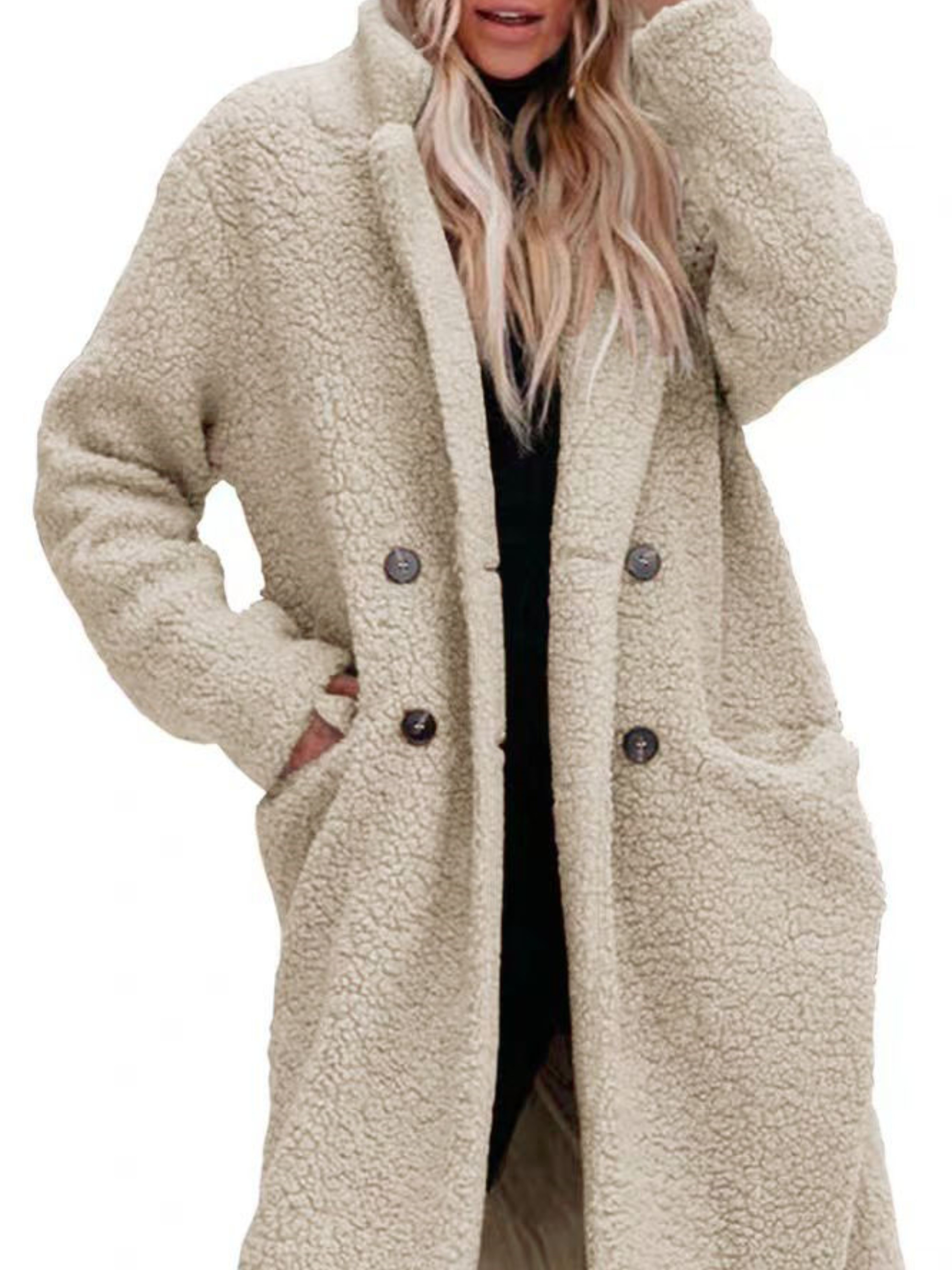 Shearling Teddy Mantel Rosa C&a Fur Manteau Peluche H&m C&A