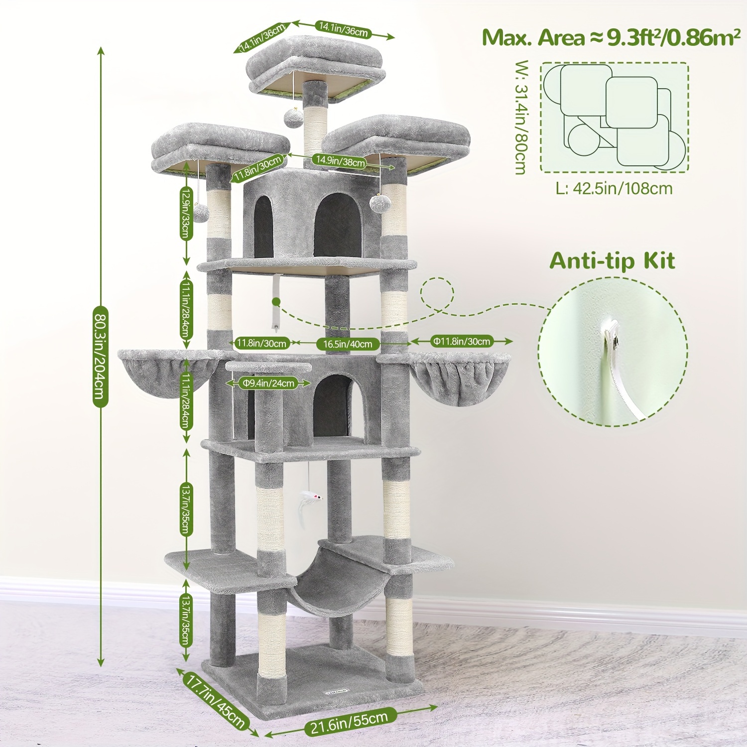 f80 big cat tree cat tower indoor cats multiple adult cats Temu