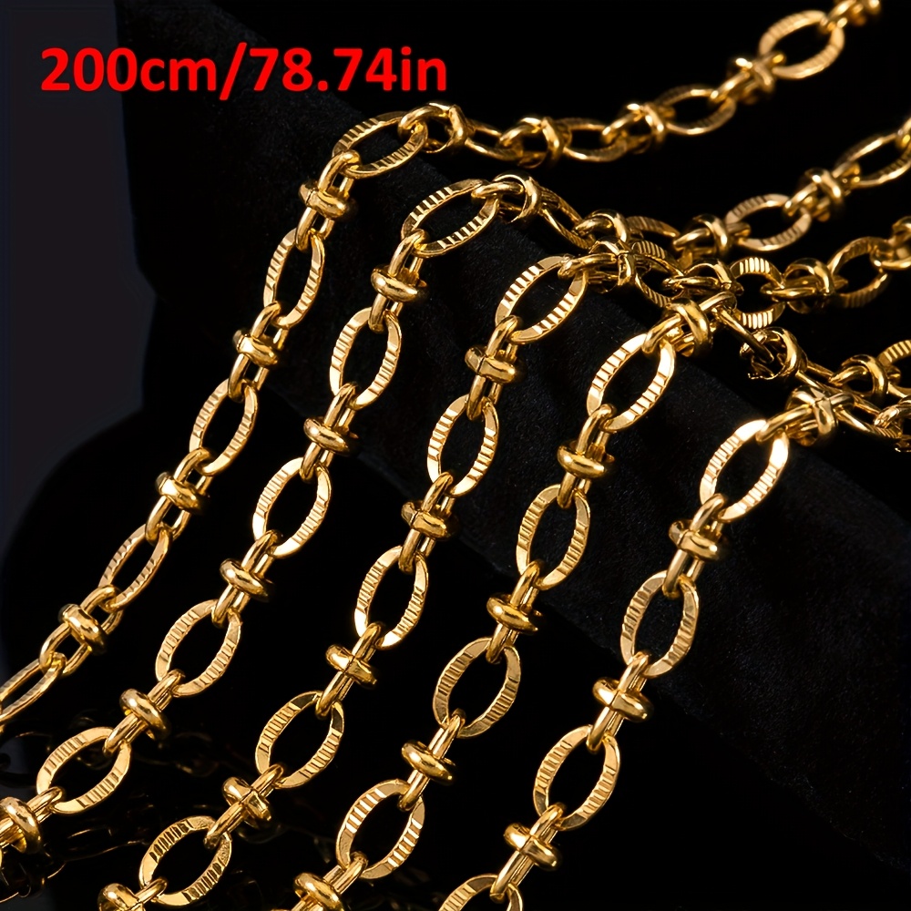 TEMU 2 Mètres Acier Inoxydable Ovale Gland de Clip Chaîne Mode Chaîne Épaisse Bracelet Chaîne Clavicule Bijoux Ajouts