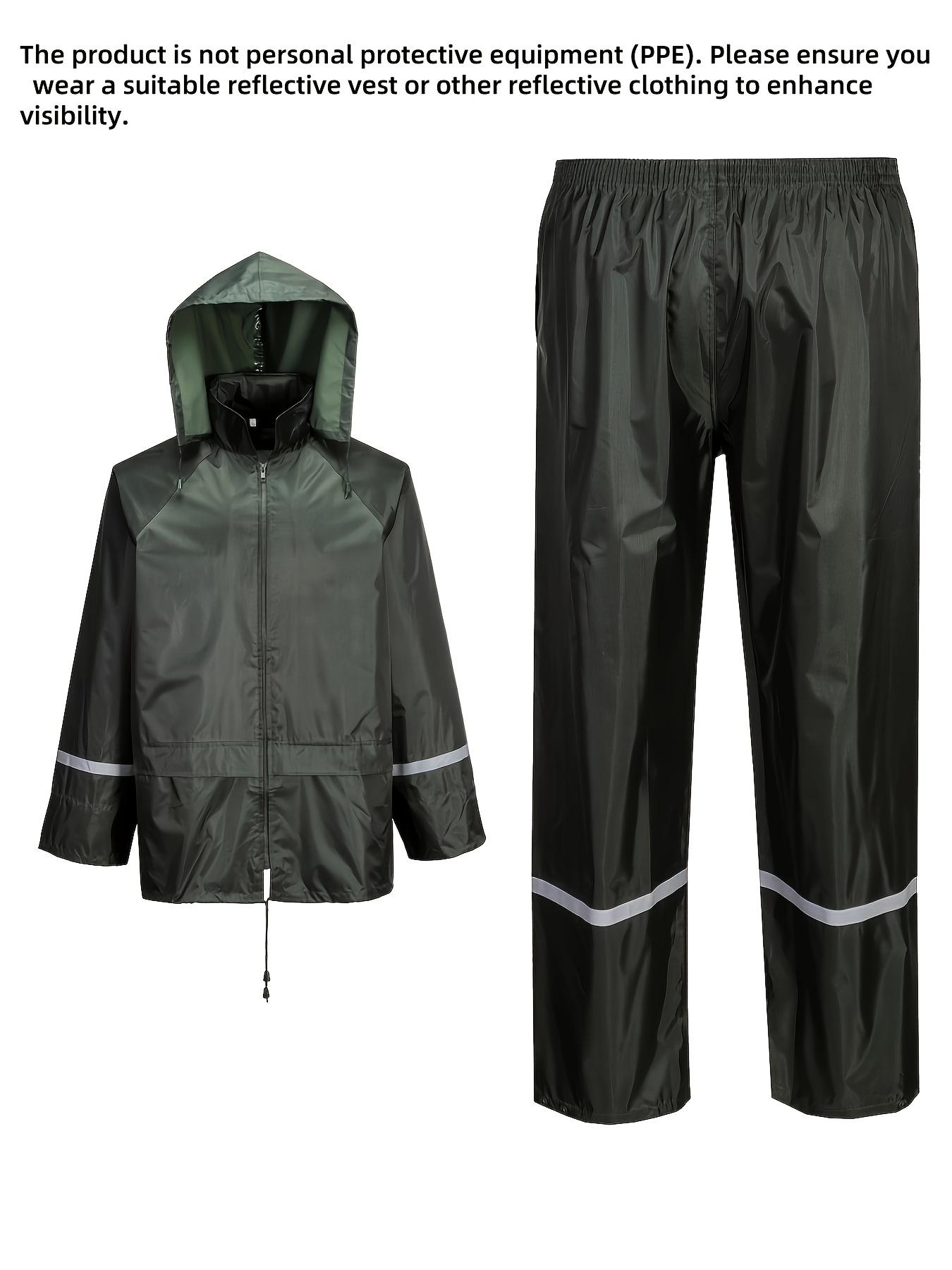 thickened polyester pvc raincoat set detachable hood Temu New