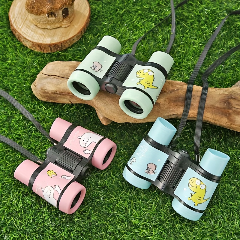 photo de l'article jumelles   pour jeunes avec design de dinosaure cartoon   - zoom 4/x,   30mm, matériau pet durable, rose/vert/bleu, parfaites pour     air et lexploration de  