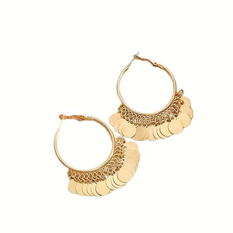 1 Pair Of Metallic Sequin Earrings, Elegant, Versatile, And Fashionable With A Unique Personality. Suitable For Daily Wear And Parties, An Ideal Gift For . Mother's Day Gift