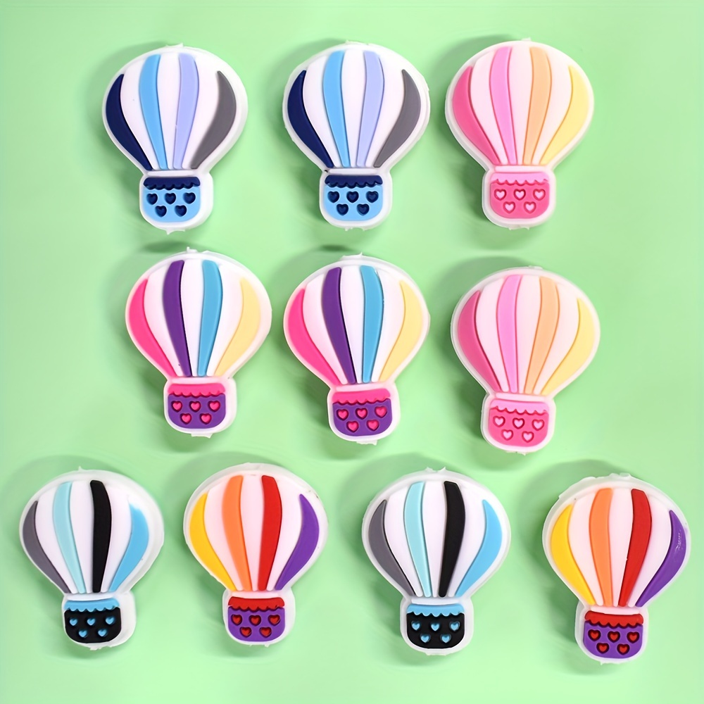 

10pcs Air Balloon Plastic Beads, Spacer Beads For Making, Keychains, And Handmade Craft Decorations - Assorted Colors