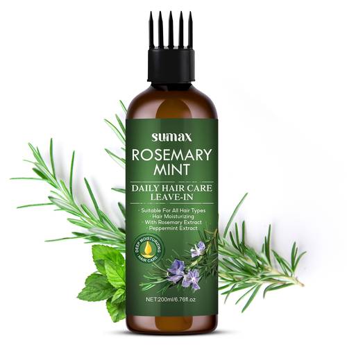 rosemary hair care essential oil 200ml with massage comb teeth enriched with rosemary castor oil glycerin long lasting moisturizing strengthening hair ideal for dry frizzy damaged hair smooth and shiny ideal for hair care