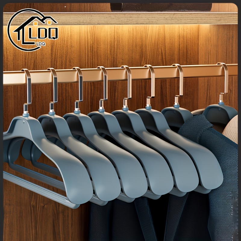 

5-pack Non-slip Coat Hangers: Wide Shoulder Design, Space-saving, Shoulder Shape Preserving, Polished Plastic, Ldq Brand