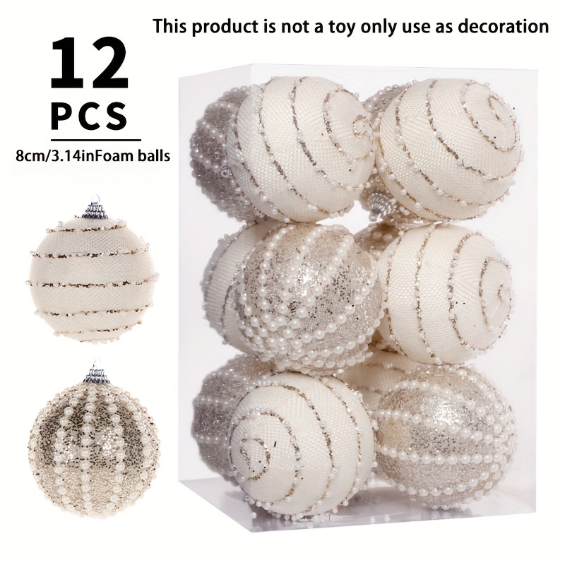 Christmas Decorations, 12 Christmas Ball Ornaments, Tree Hangings, Home Party Decorations