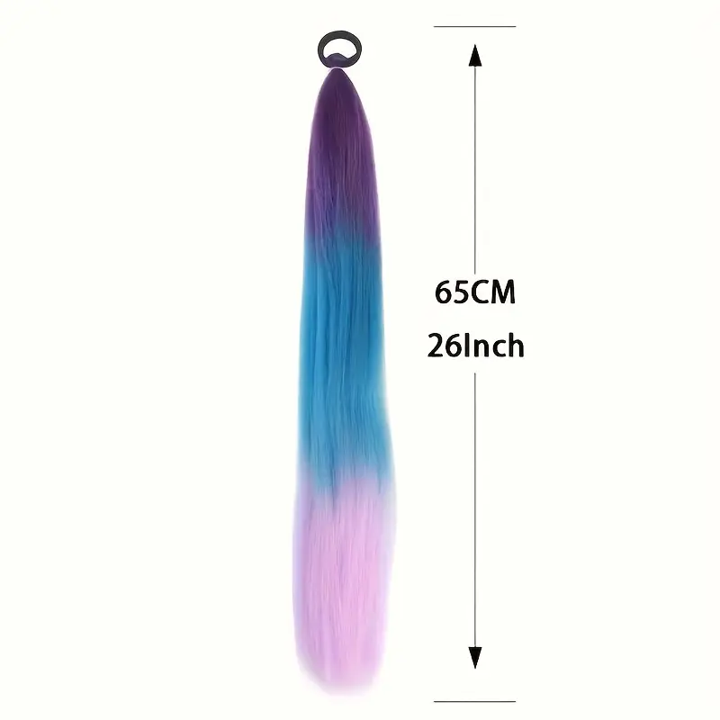 2pcs 26 inch diy ponytail hair extensions for braided hair extensions heat resistant synthetic braided hair for women hair accessories details 3