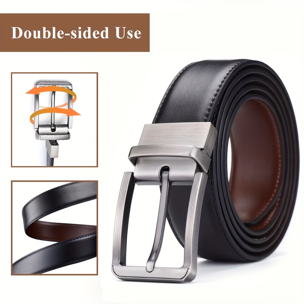 

Men's Genuine Leather Belt, Business Needle Buckle Belt, Casual Double-sided Belt, Versatile Pants Belt