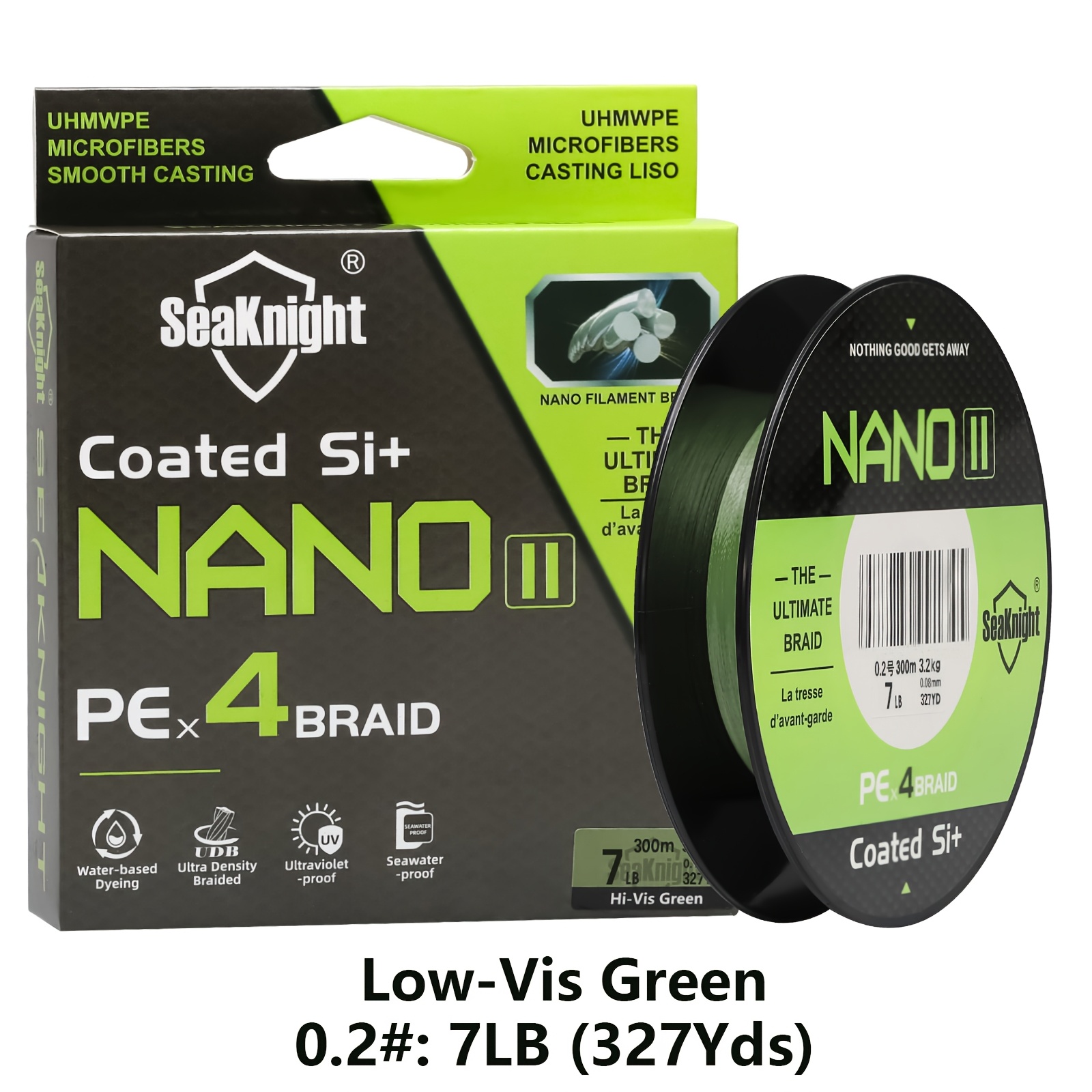 Image of Seaknight Brand Nano Ii Series 300m 100m Pe Fishing Line 4 Strands Braided Line Freshwater/ Fishing 7/9/12/15lb