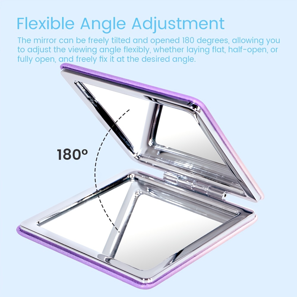 Mini Square Waterproof Double-Sided Mirror with 2X Magnification