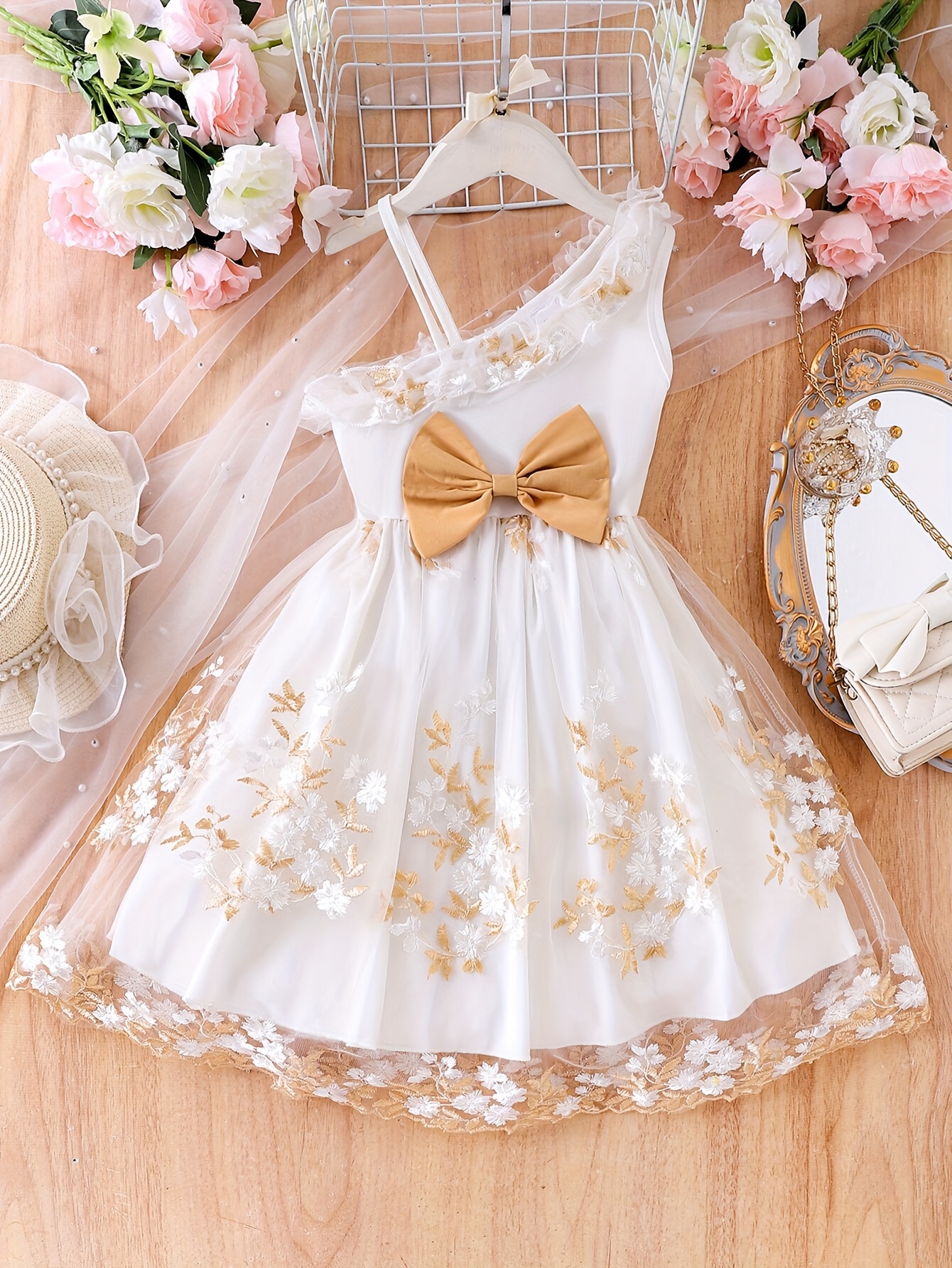 slim fit dress slacks Toddler Gold Dress 6 Years / Gold main image 0