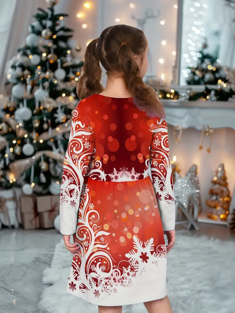 girls long sleeve christmas dress Cute Toddler Long Sleeves Christmas Dress Baby Girl Birthday Princess Dress