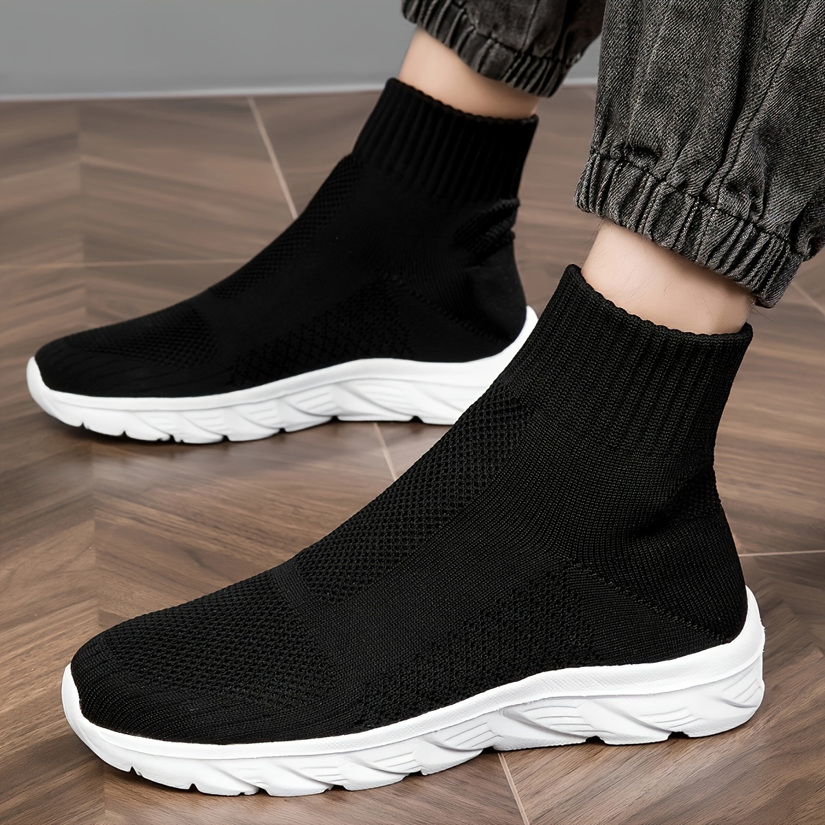 sneakers   socks shoes high top breathable   shoes for men and women casual running shoes