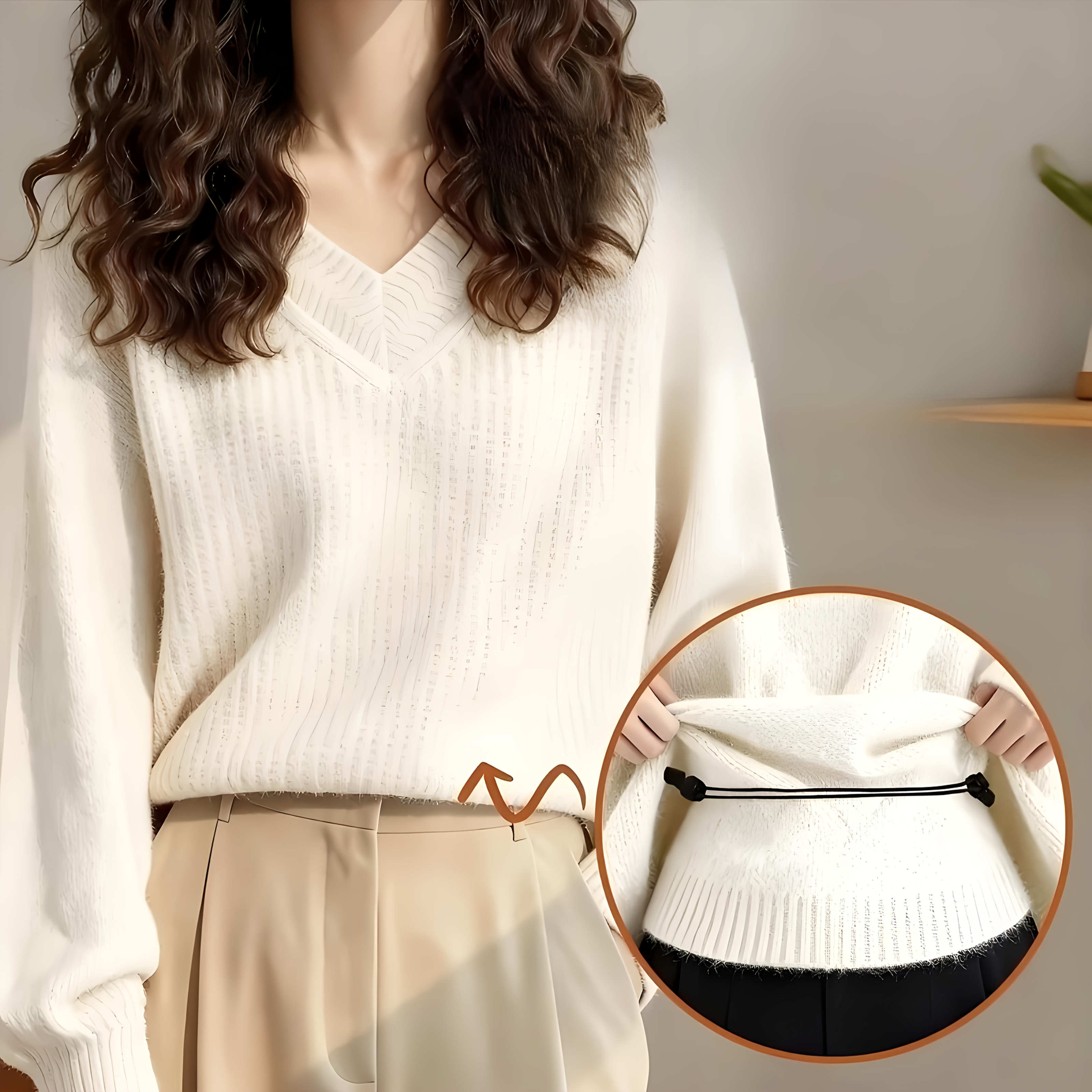 TEMU Ceinture à cordon ajustable - Resserrement de ourlet invisible, raccourcisseur de pull et ceinture de sweat à capuche