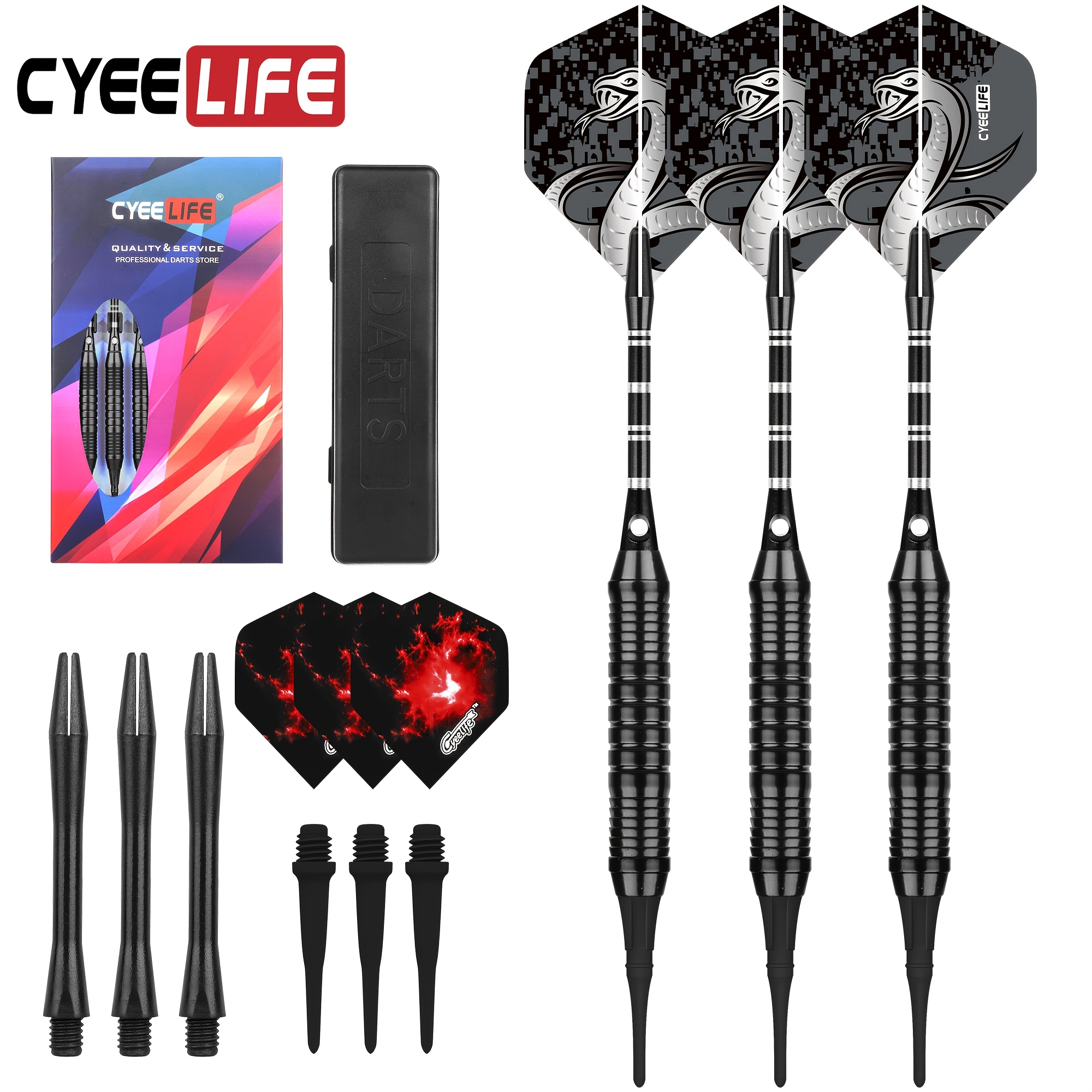 

Cyeelife 18g Soft Dart Set, Professional Safe Adult Practice Kit, Fit, With Iron & Pc Materials, For Adults