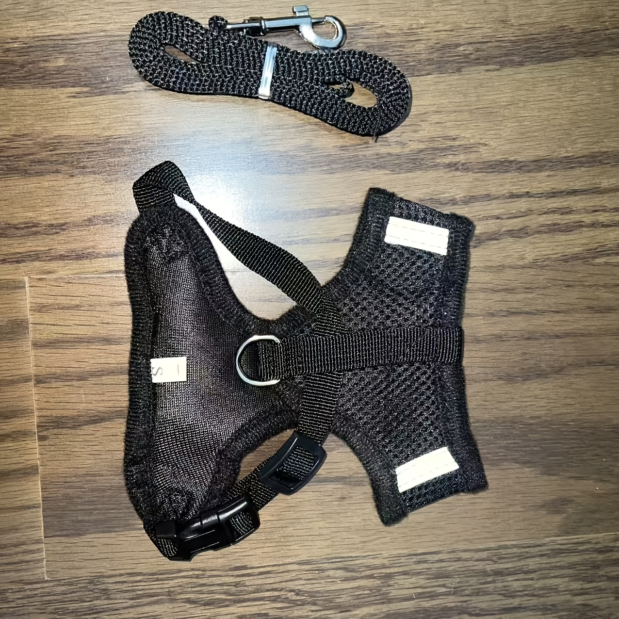 Image of 1pc Of Breathable And Comfortable Pet Harness, Suitable For Walking Dogs And Cats, Outdoor High-quality Shock-absorbing Leash, Black Vest-style Harness