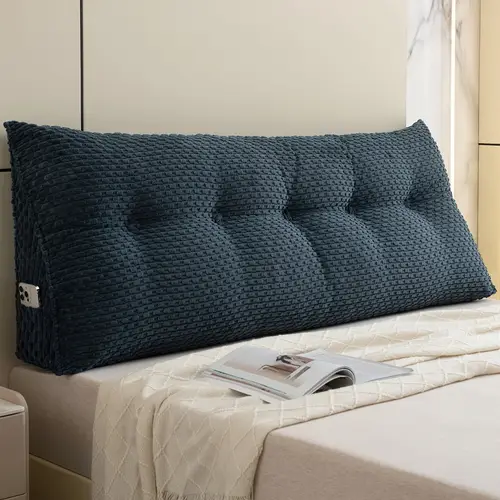 velvet headboard cushion wedge pillow cozy large bed bolster sofa backrest positioning support reading pillow with removable washable cover strong support