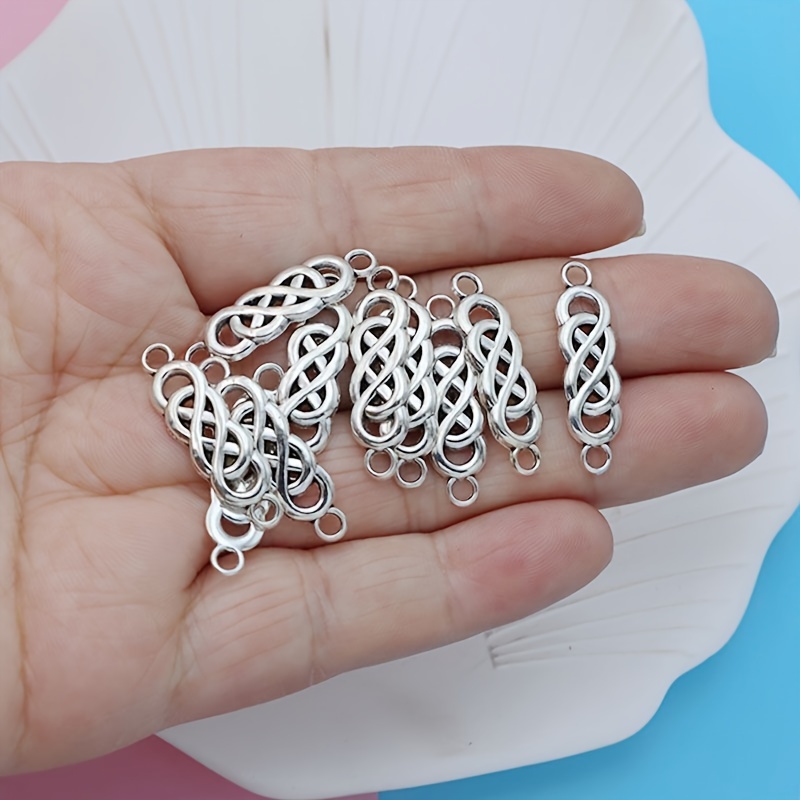 

Lot de 10 breloques connecteur Infinity, pendentifs de breloque en de plaqué argent antique pour la fabrication de et boucles d'oreilles DIY, fournitures pour petites entreprises