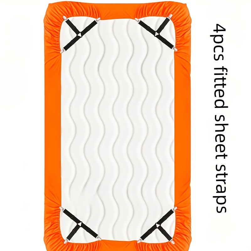 TEMU Juego de 4 correas ajustables para sábanas, mantiene las sábanas tensas, correas de sujeción para colchón