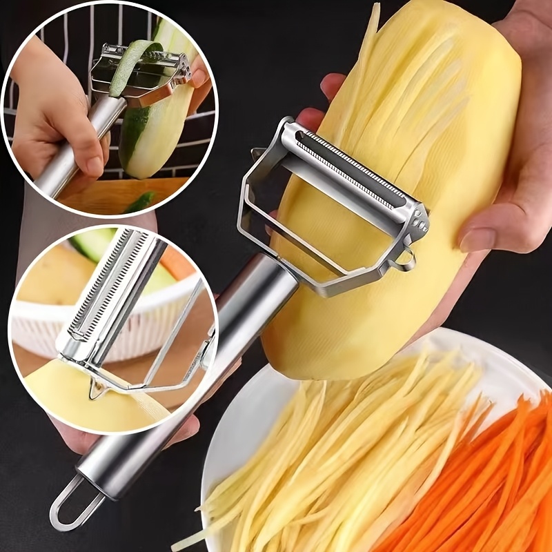 

1pc Multifunctional Steel & Peeler - Serrated , -safe For Peeling, Shredding, And , Dorm Tool