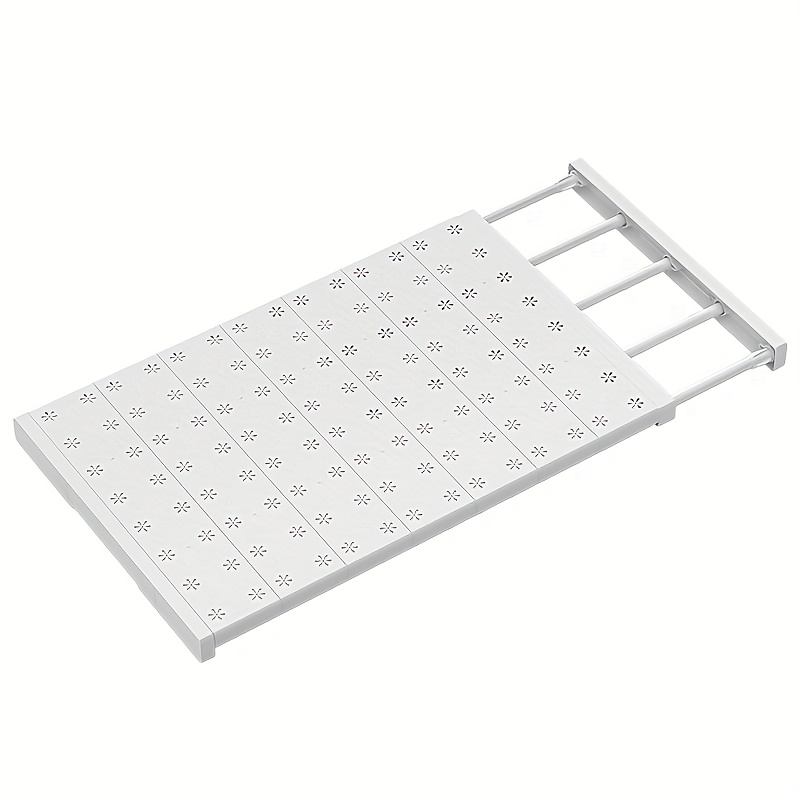 3pcs Adjustable Carbon Steel Storage Dividers - No Drilling Required, Space-Saving Expandable Closet Organizer for Wardrobes, Kitchens & Bathrooms | Nail-Free Retractable Shelf