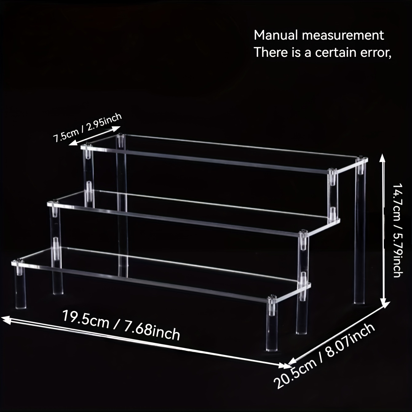 TEMU Three-layer Transparent Acrylic Reinforced And Thickened Toy Collection Rack, Jewelry Display Rack, Multi-tier Storage Rack Transparent Display