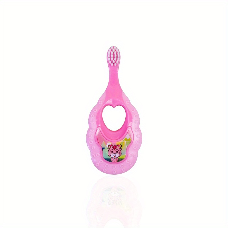 Image of Soft-bristle Toothbrush For 0-1-, Gentle Oral Care With Cute Design, Non-slip Handle And Teething Pad, Ideal For Teething Stage, //yellow/green, Perfect Gift