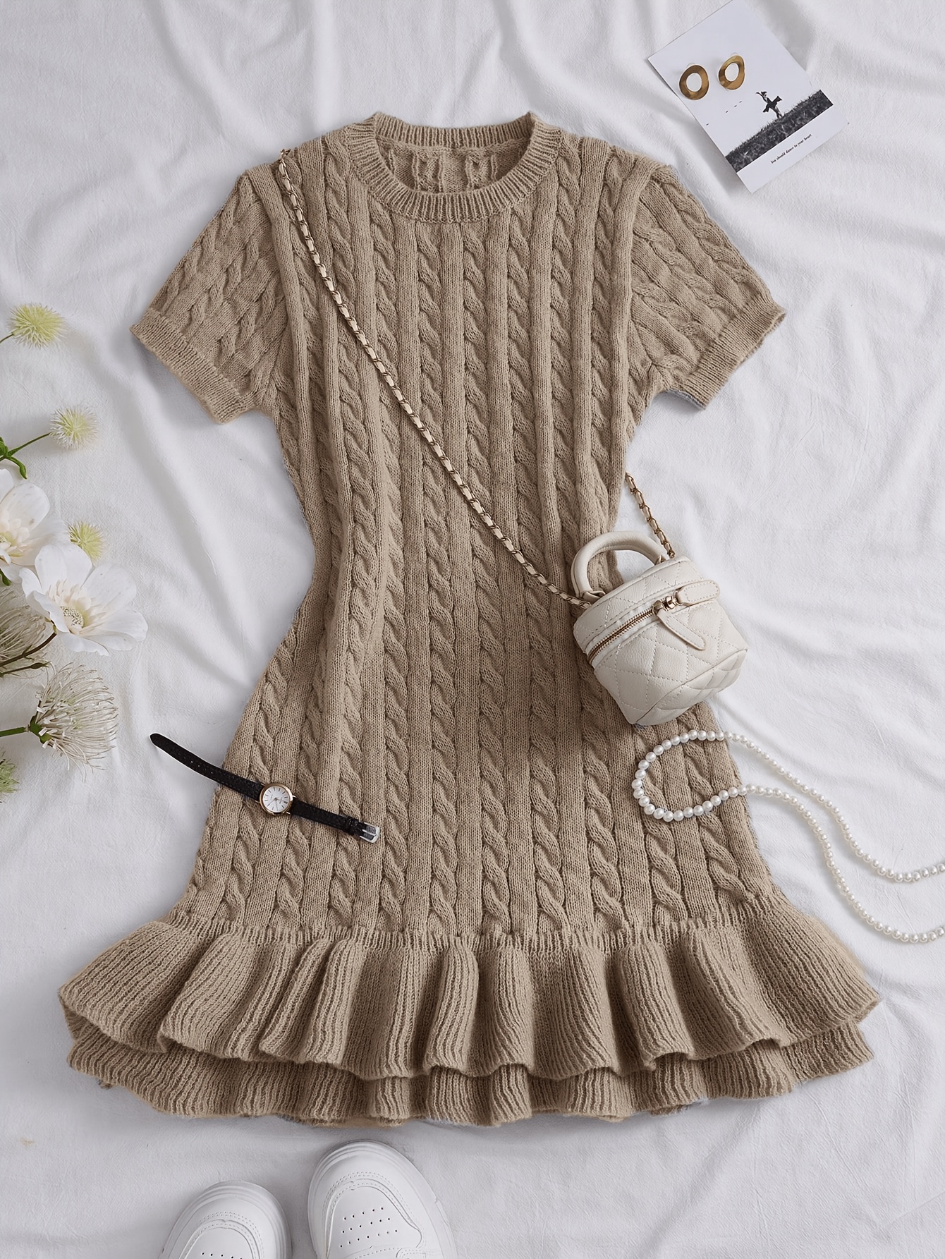 navy blue dress for baby girl dGslk Women's Knitted Dress Turtleneck Winter Sweater Dress Knitted Dresses  Midi Plain Long Wool Dress Dark Gray 2XL main image 0