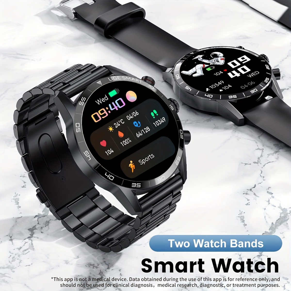 Bluetooth Smart Watch IP67 Waterproof Heart Rate Blood Pressure Blood  Oxygen Monitor Smart Bracelet With Fitness Tracker Sport Wristband For IOS  Android Sliver 