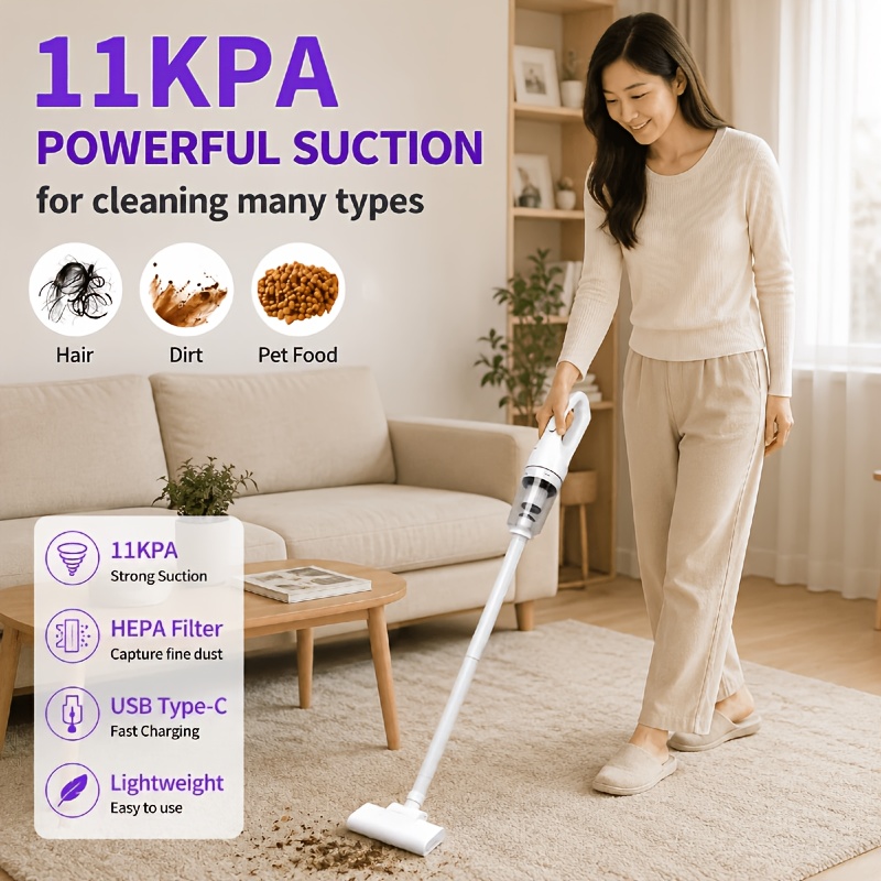 portable cordless handheld vacuum cleaner with powerful suction   with a washable filter usb charging suitable for car   and office