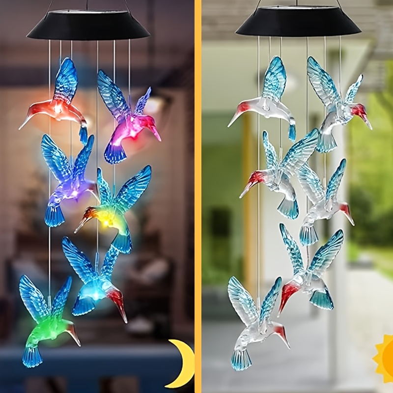 solar powered led hummingbird chandelier energy   polished abs pendant light with crystal   b15d bulb base detachable fixture with 600mah nickel battery for   park christmas gift details 0