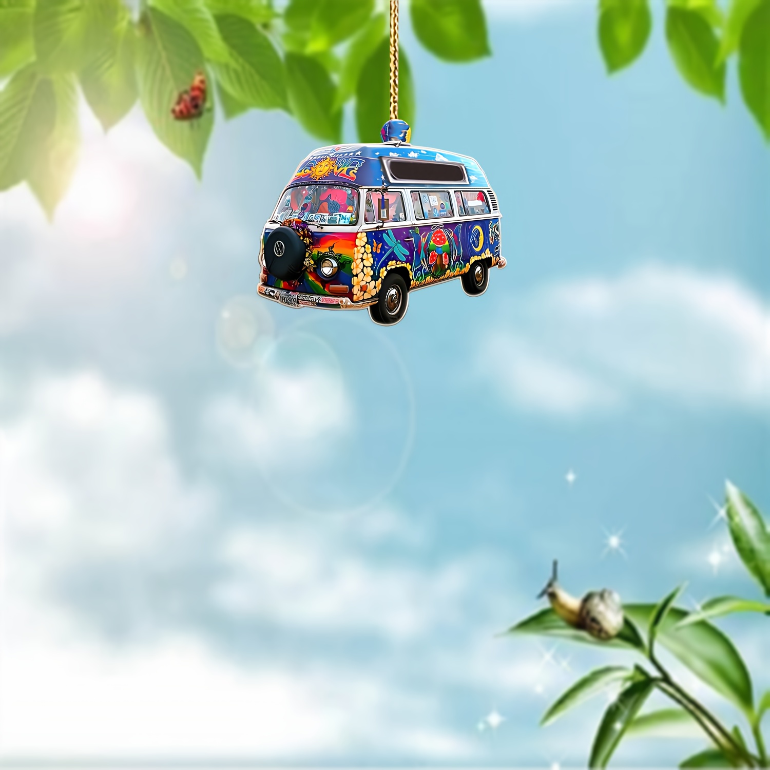 

Vintage Bus Acrylic Pendant - 2d Christmas Tree Ornament, Decor, Ideal Gift For Halloween & Christmas