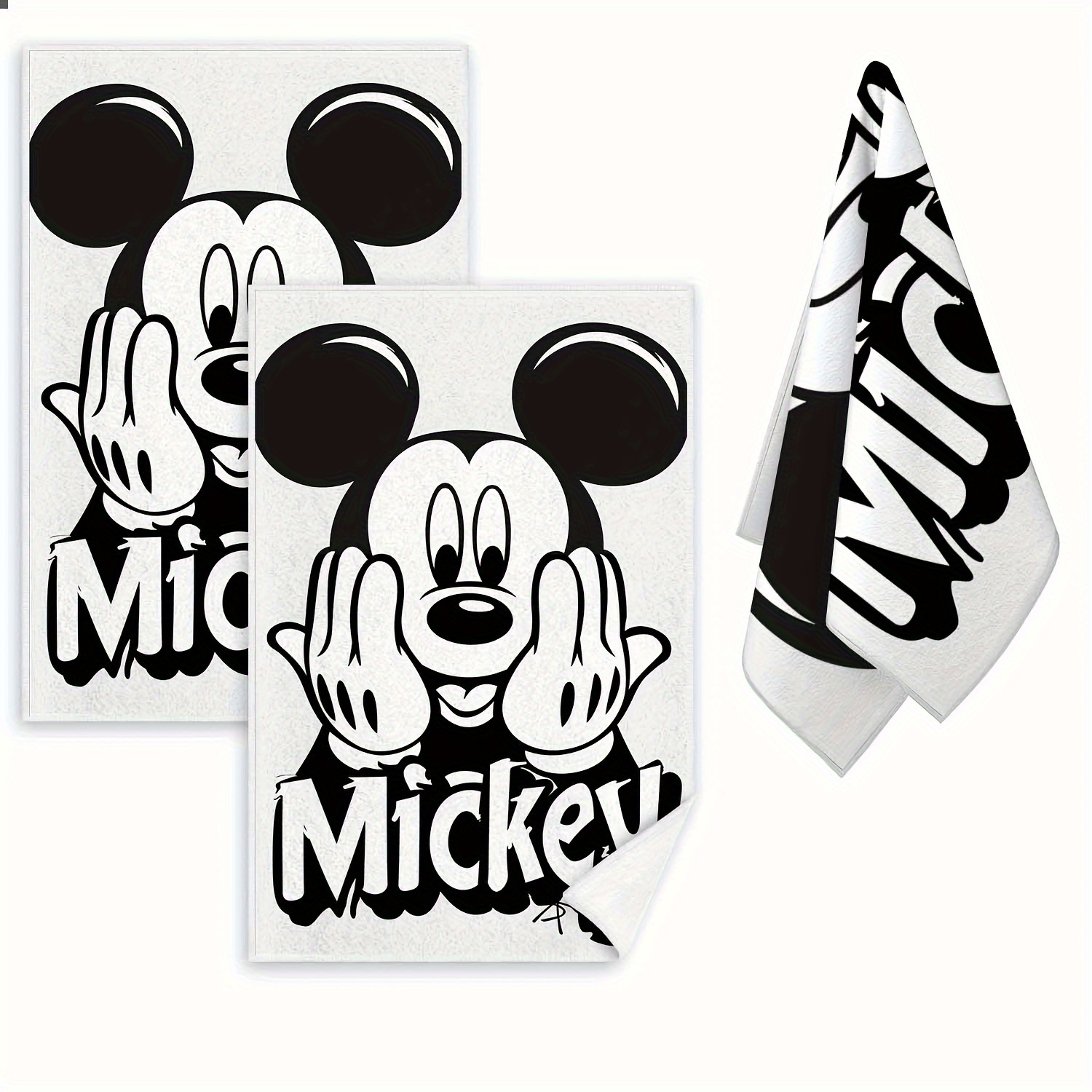 

easy Care" Disney Mickey Mouse 2-piece Microfiber Dish Cloths - Soft, Double-sided & Absorbent Cleaning Towels For Kitchen, Bathroom & Car Windows - Reusable & Machine Washable