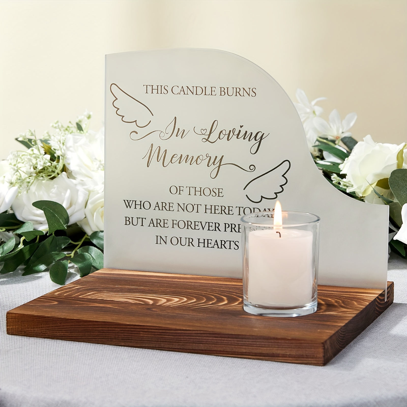 

Aw Bridal Sympathy Gifts Memorial Signs Acrylic & Wooden In Loving Memory Wedding Signs, Wedding Memorial Sign For Loss Of Loved 1 Mother Father, Memorial Gifts Bereavement Gifts